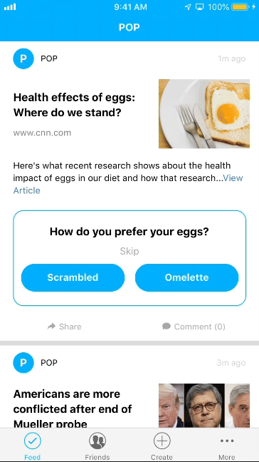POP app feed demo